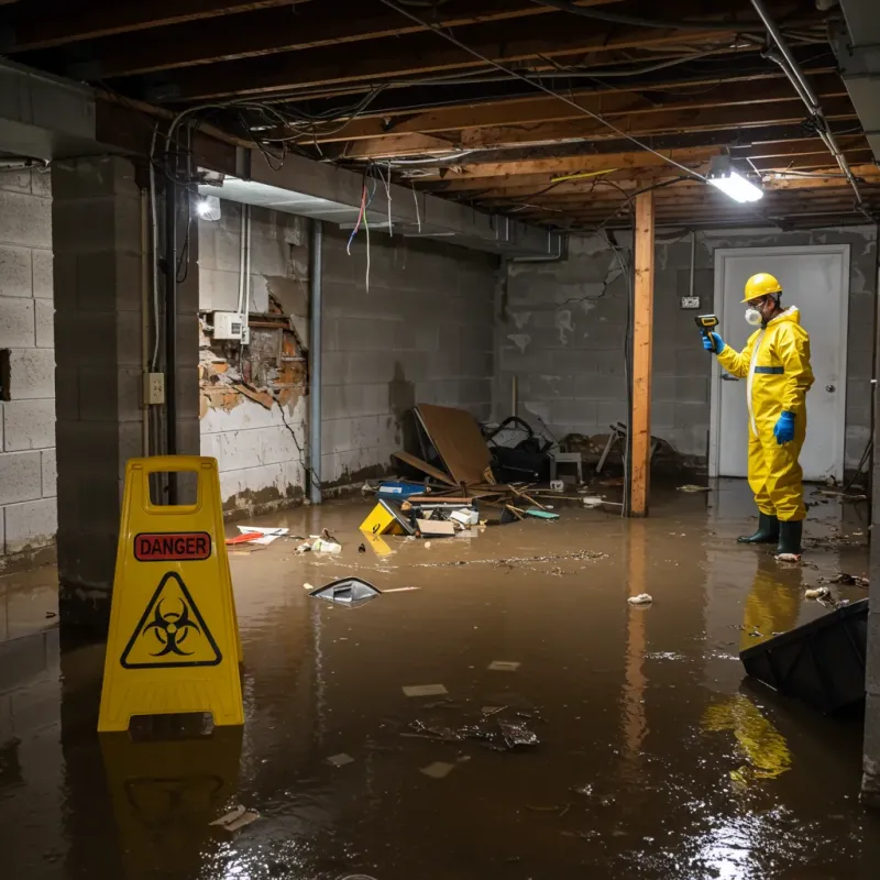 Flooded Basement Electrical Hazard in Avoca, PA Property