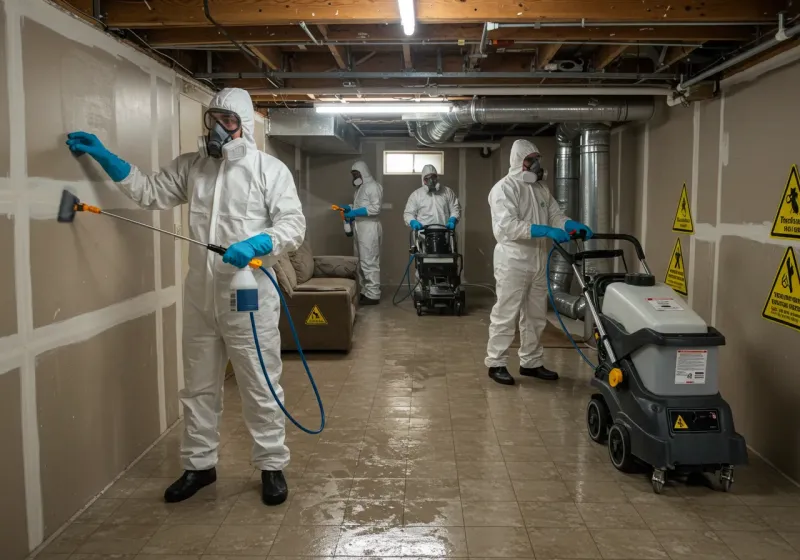 Basement Moisture Removal and Structural Drying process in Avoca, PA